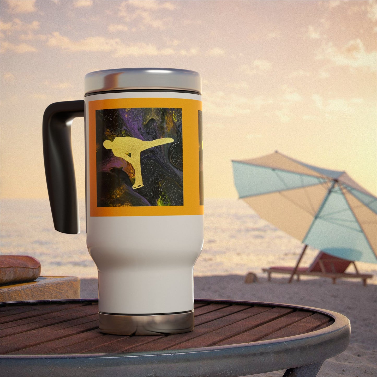 Figure skating Travel Mug with Handle, 14oz