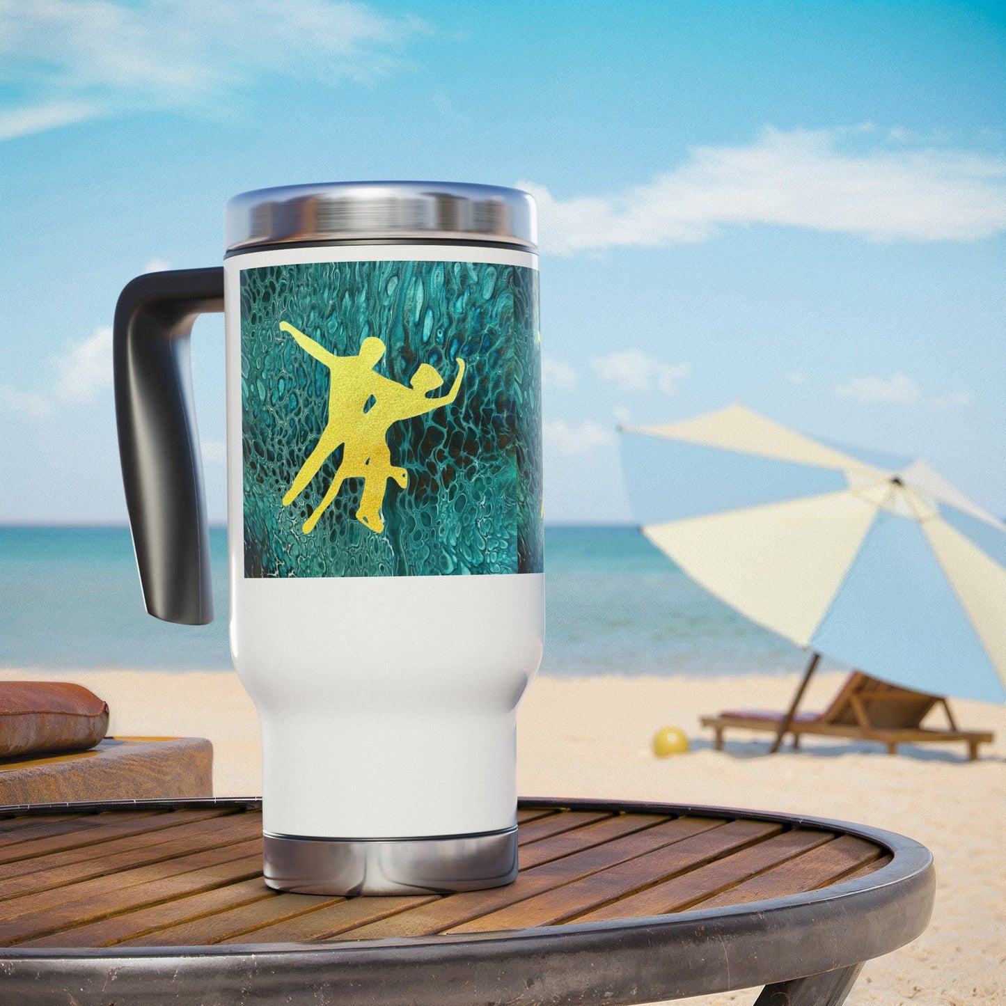 Figure skating Travel Mug with Handle, 14oz