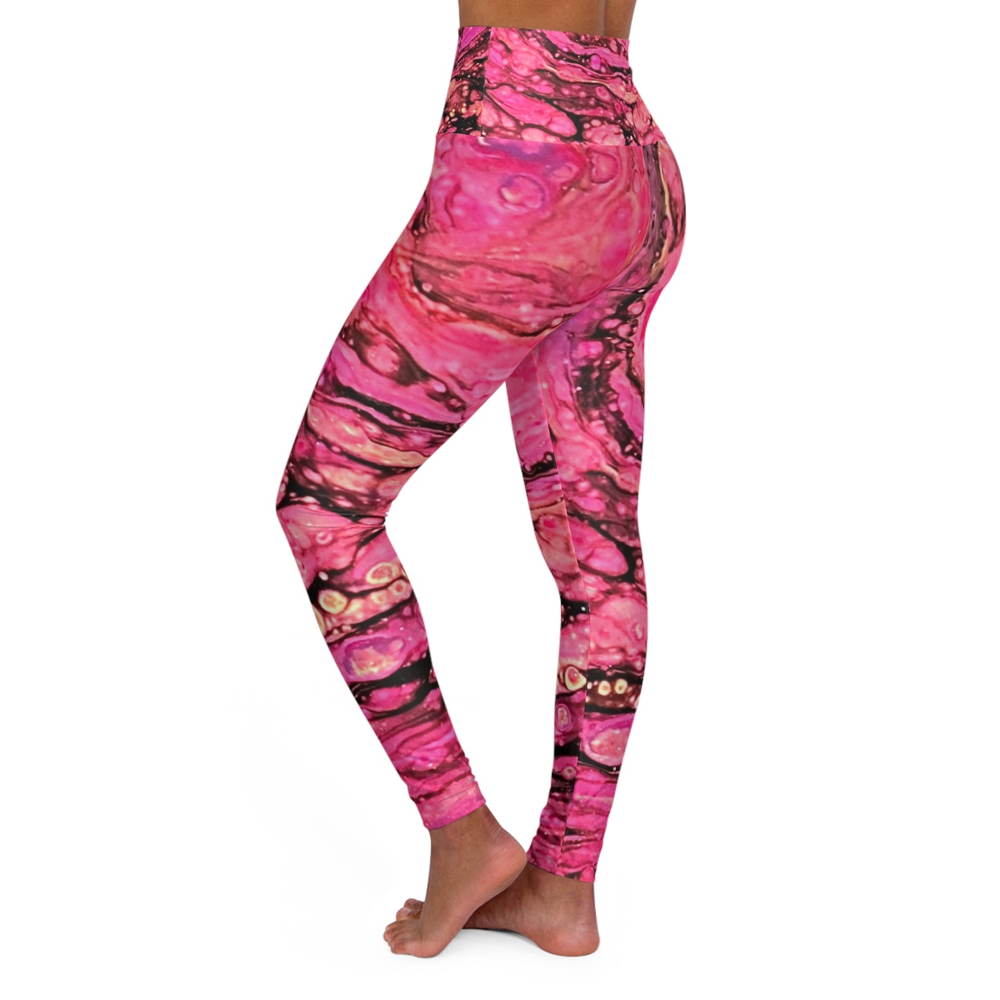 Leggings de yoga taille haute (AOP) conçus avec des illustrations