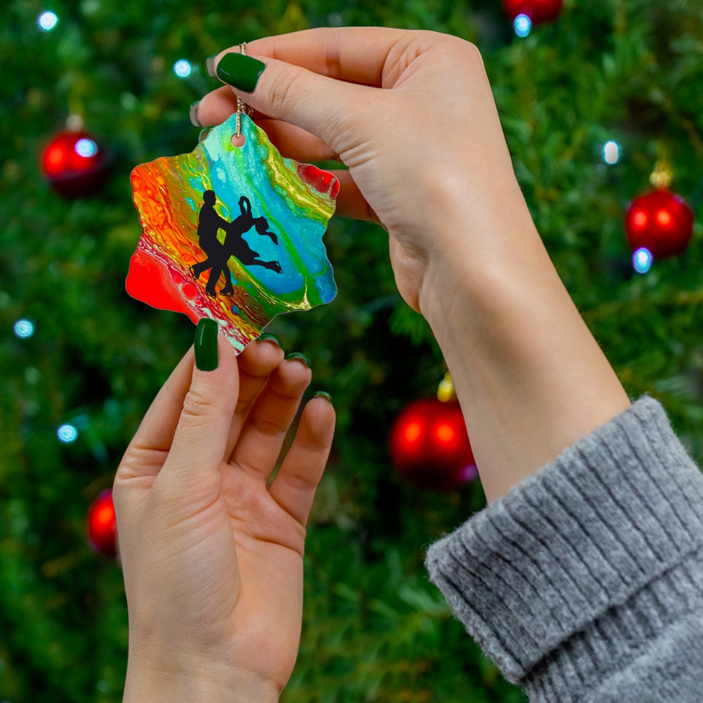 Figure skating Ceramic Ornament
