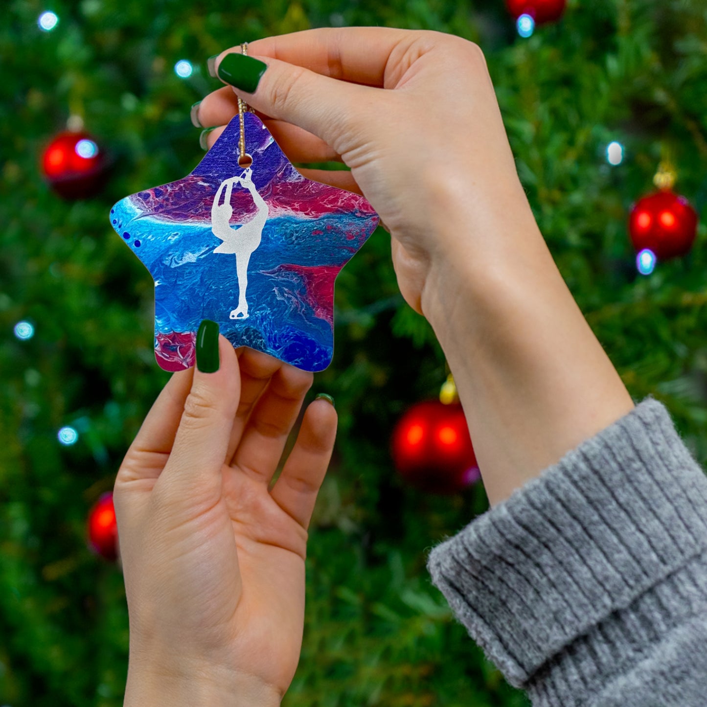 Figure skating Ceramic Ornament