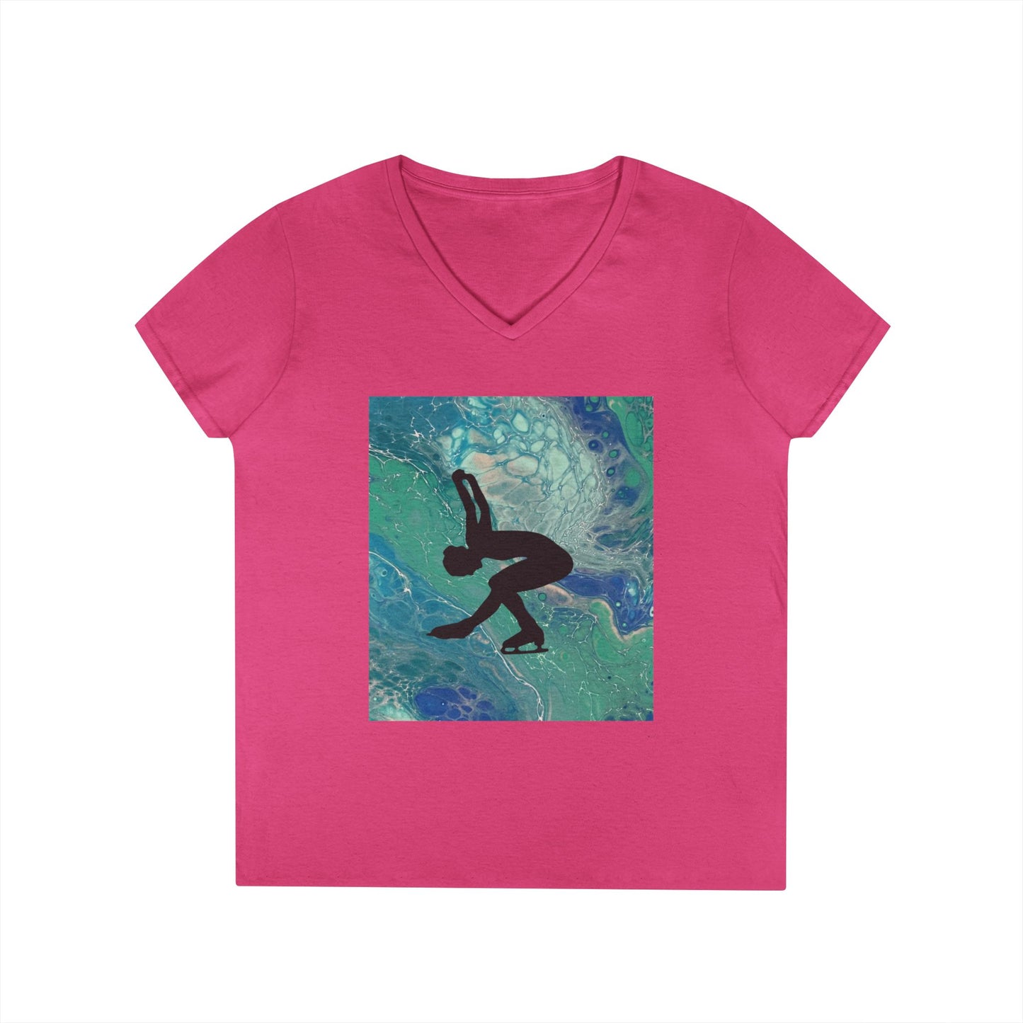 Ladies Figure Skating V-Neck T-Shirt