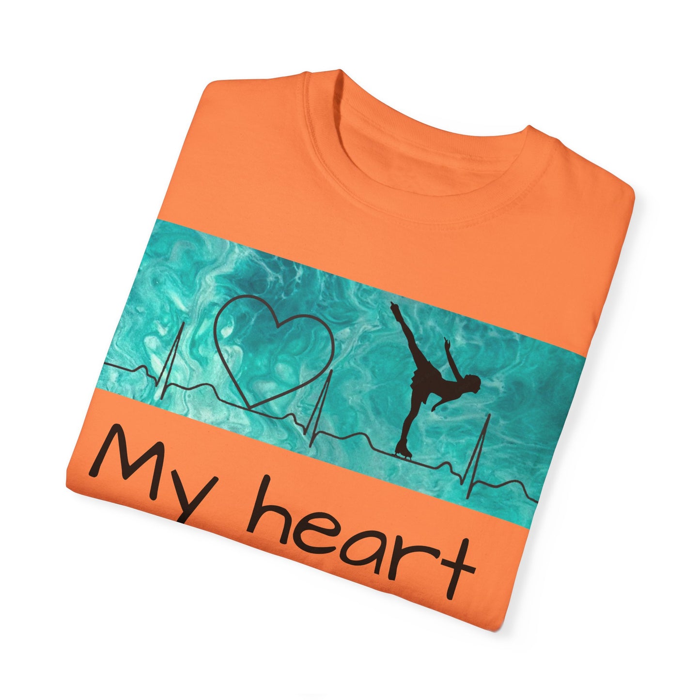 My heart beats to skate-Unisex Garment-Dyed T-shirt