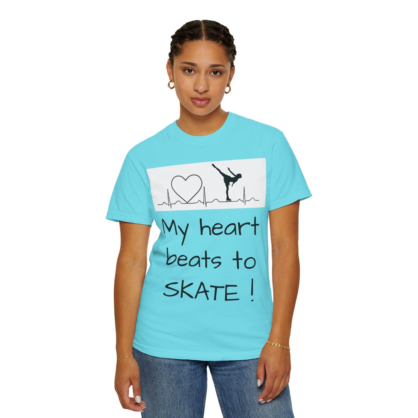 My heart beats to skate—Unisex Garment-Dyed T-shirt