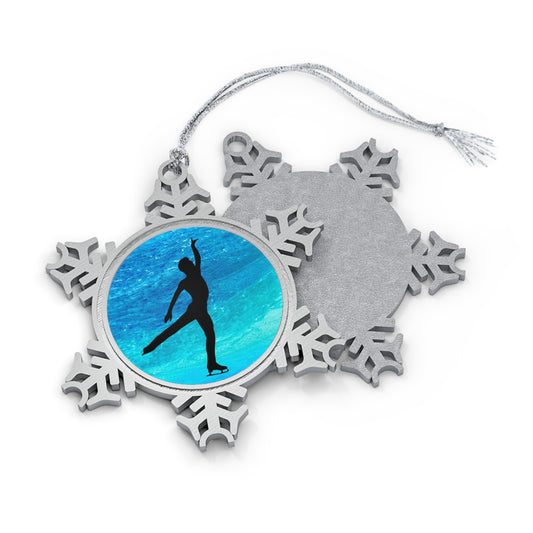 Pewter Figure Skating Ornament