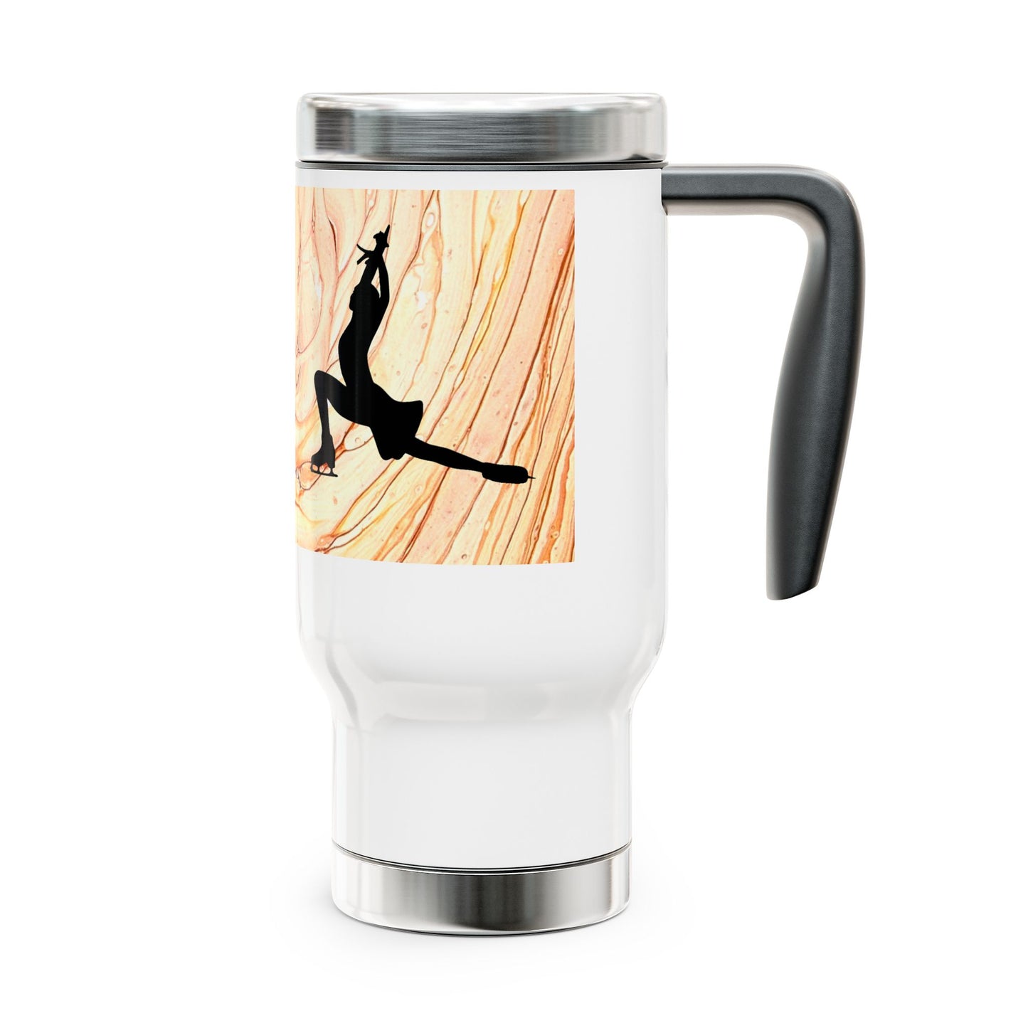 Figure Skating Travel Mug with Handle, 14oz