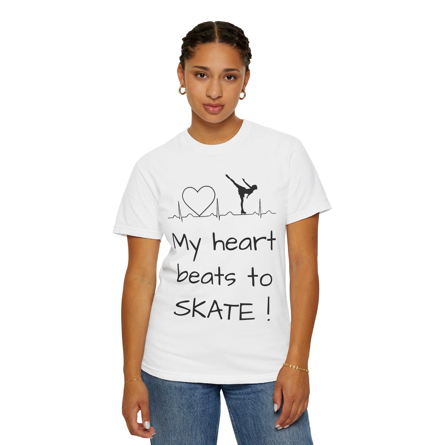 My heart beats to skate—Unisex Garment-Dyed T-shirt