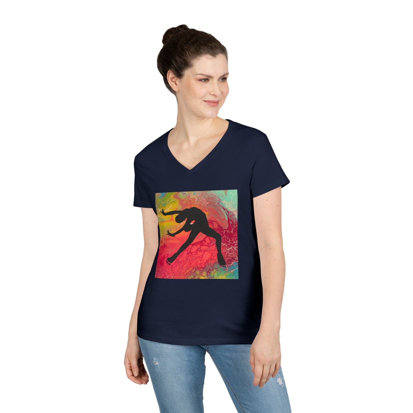 Ladies' Figure Skating V-Neck T-Shirt