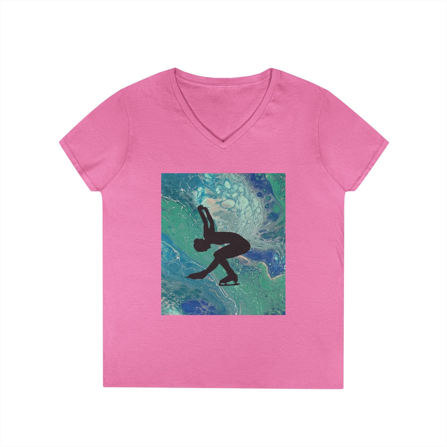 Ladies Figure Skating V-Neck T-Shirt