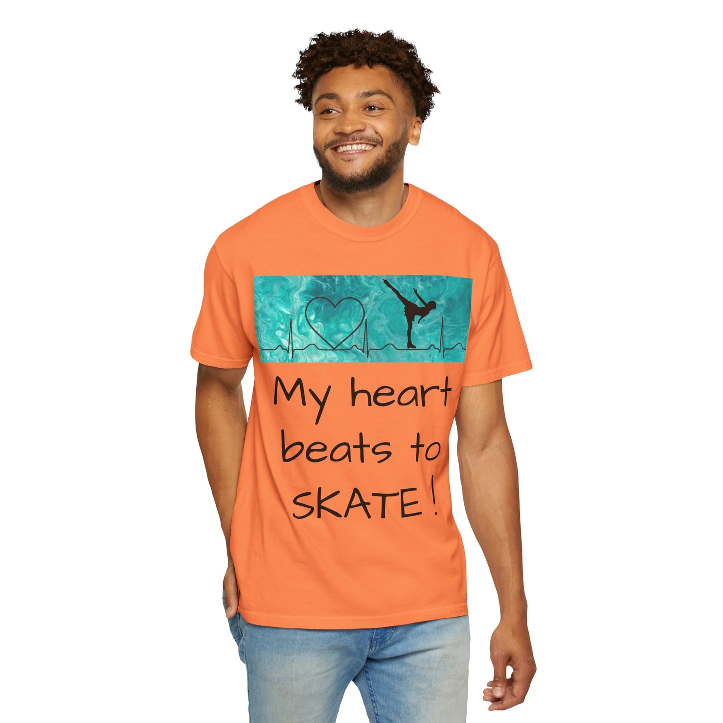 My heart beats to skate-Unisex Garment-Dyed T-shirt