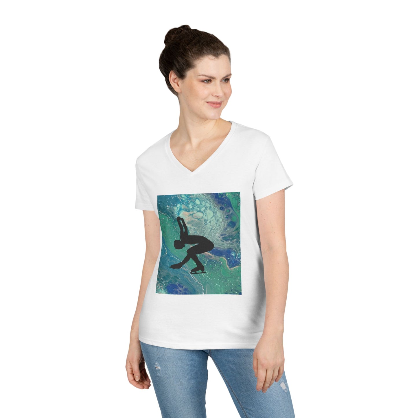 Ladies Figure Skating V-Neck T-Shirt