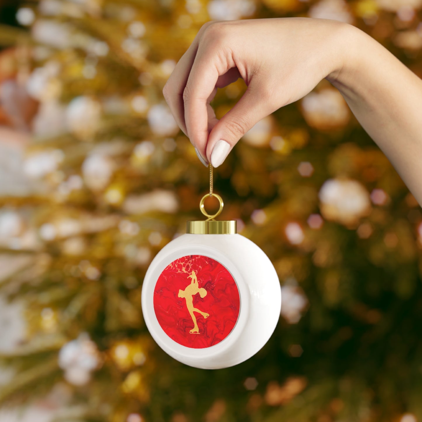 Christmas Ball Ornament figure skater layback spin