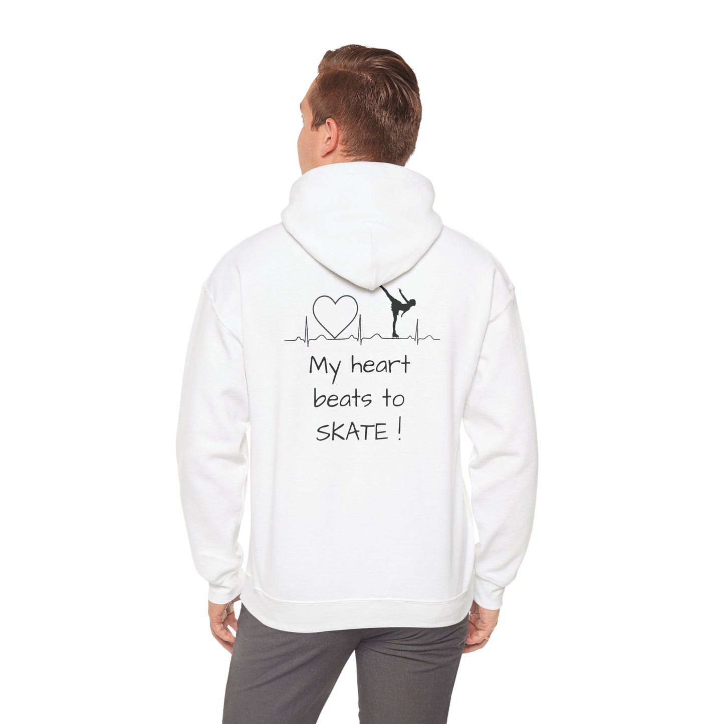 My heart beats to skate—Unisex Heavy Blend™ Hooded Sweatshirt