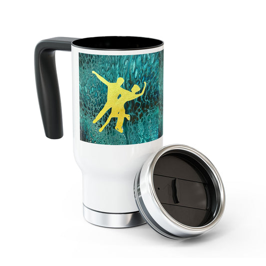 Figure skating  Travel Mug with Handle, 14oz