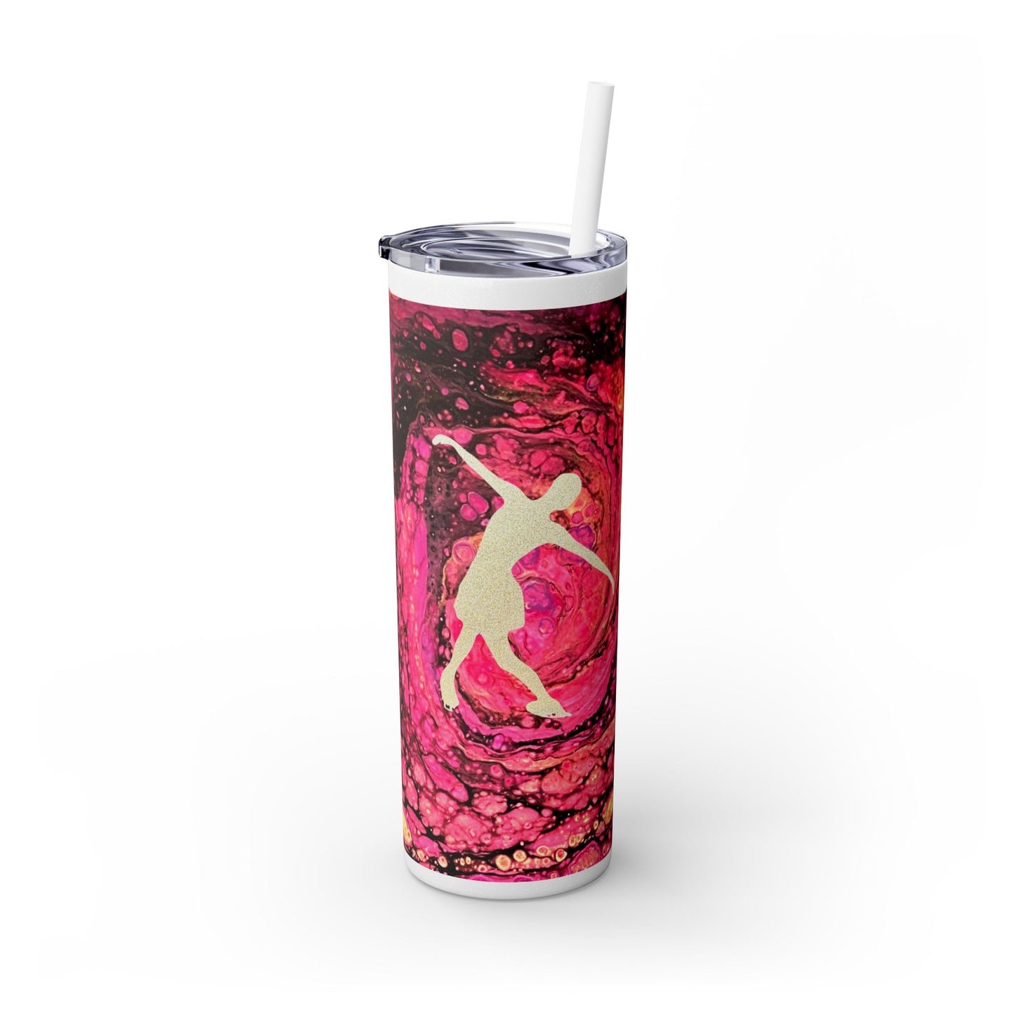 Figure Skating tumbler, 20 oz with straw