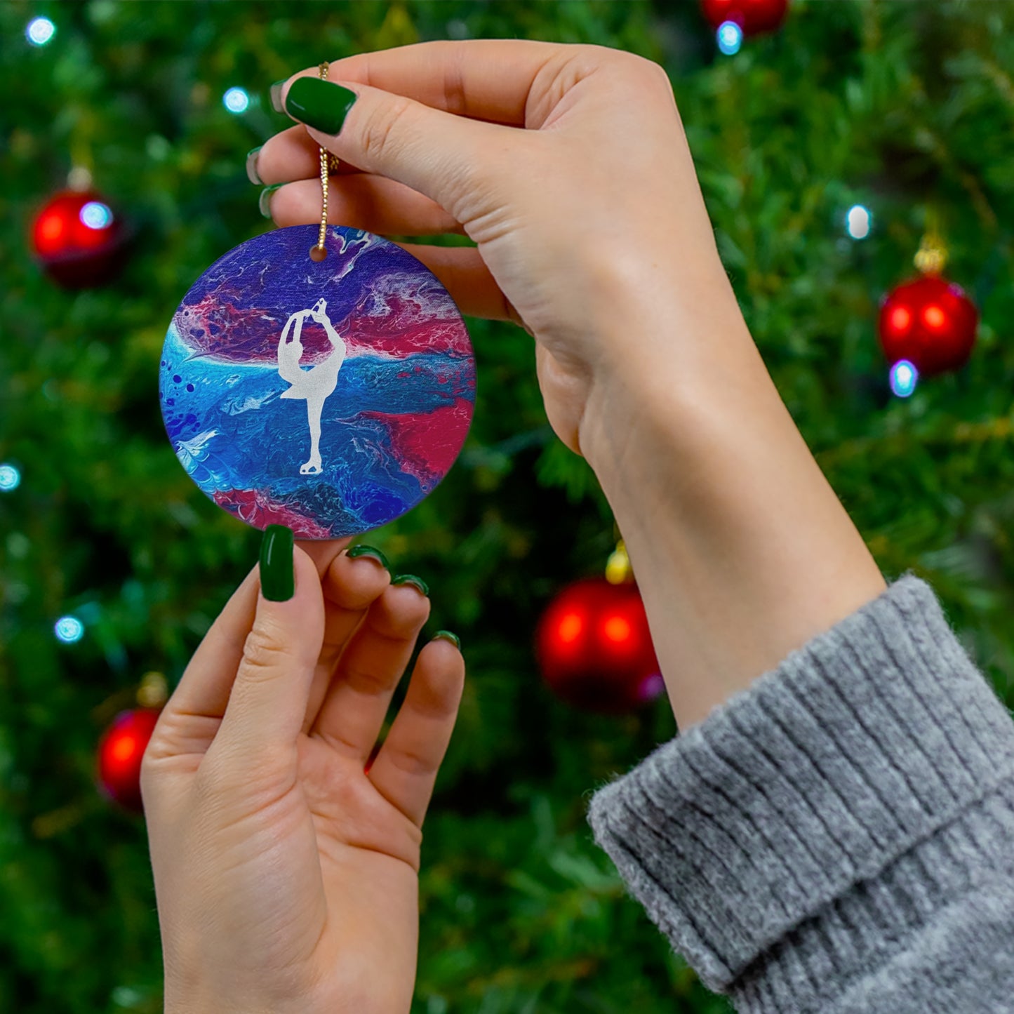 Figure skating Ceramic Ornament