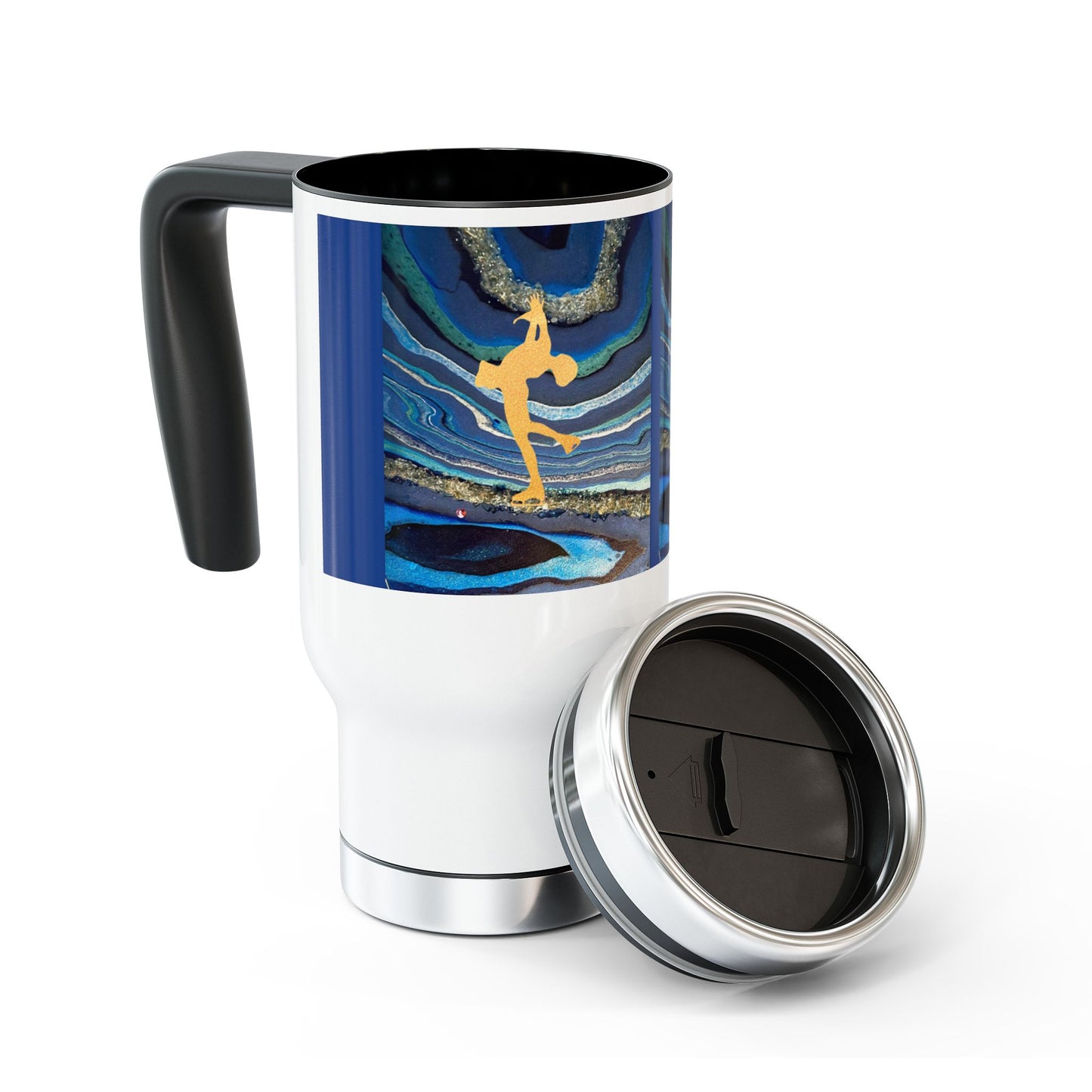 Figure skating Stainless Steel Travel Mug with Handle , 14oz