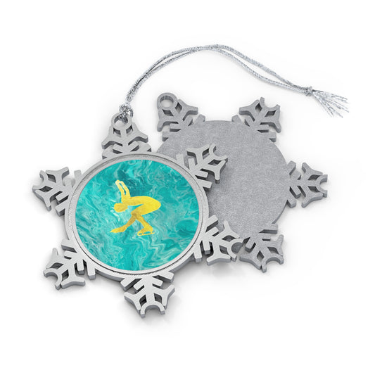 Pewter Snowflake Ornament-figure skating