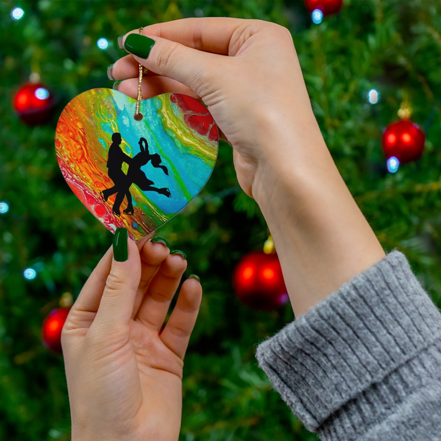 Figure skating Ceramic Ornament