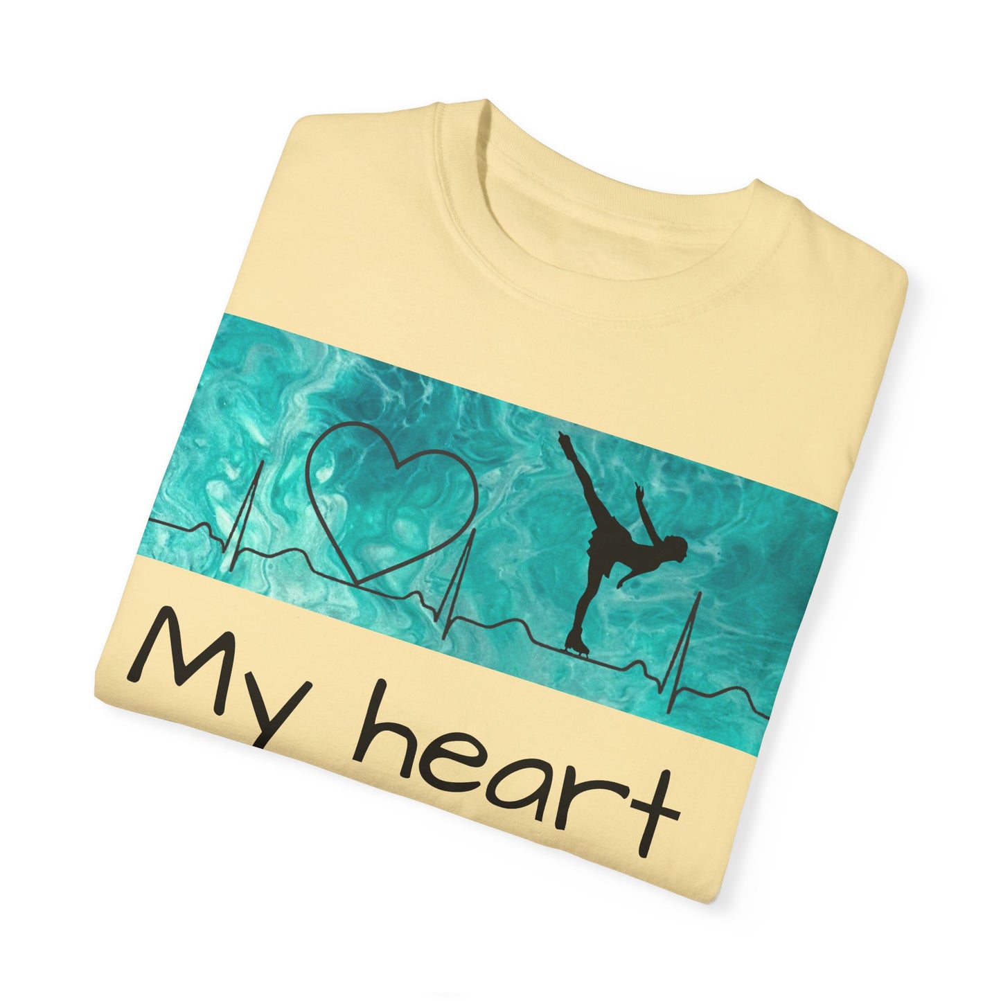 My heart beats to skate-Unisex Garment-Dyed T-shirt