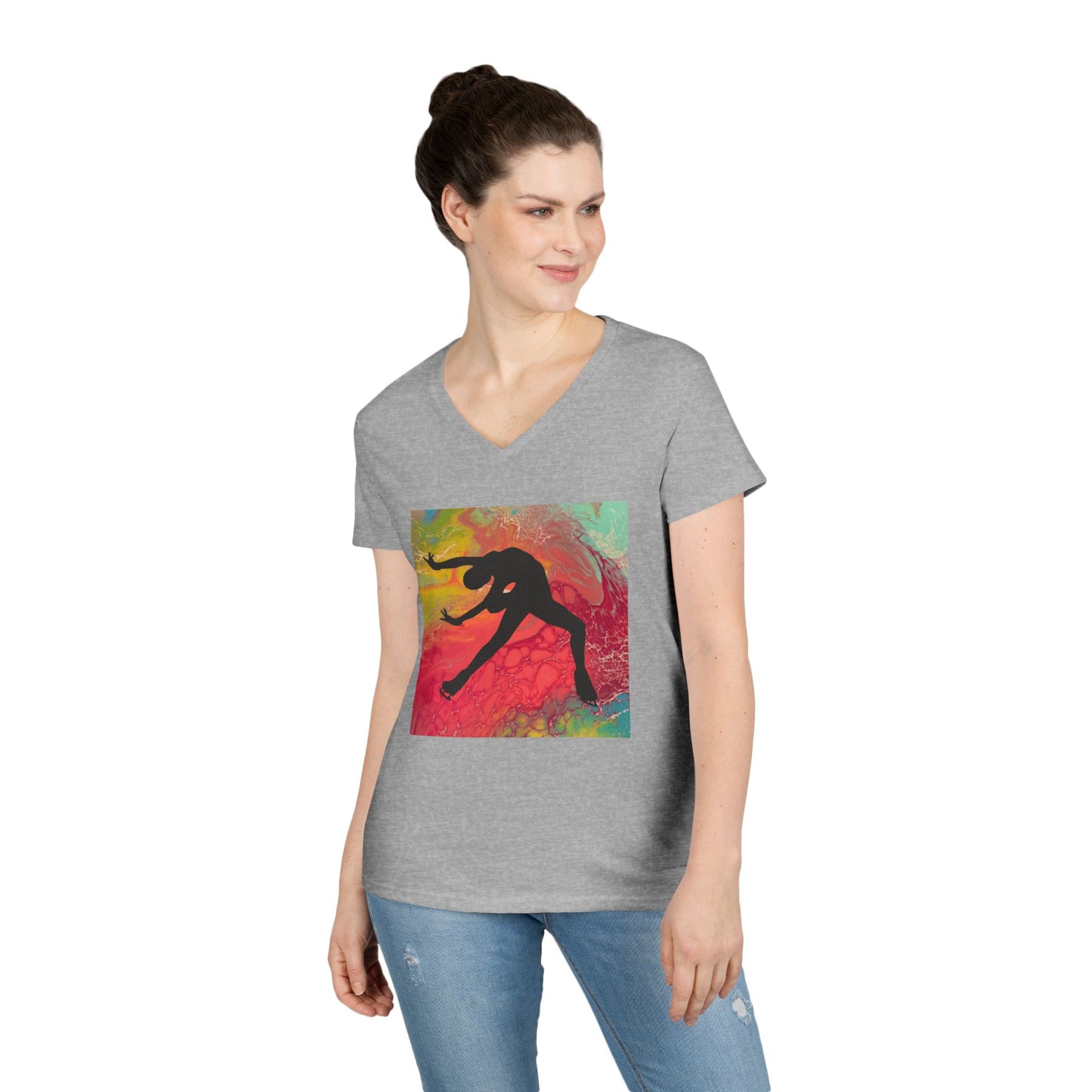 Ladies' Figure Skating V-Neck T-Shirt