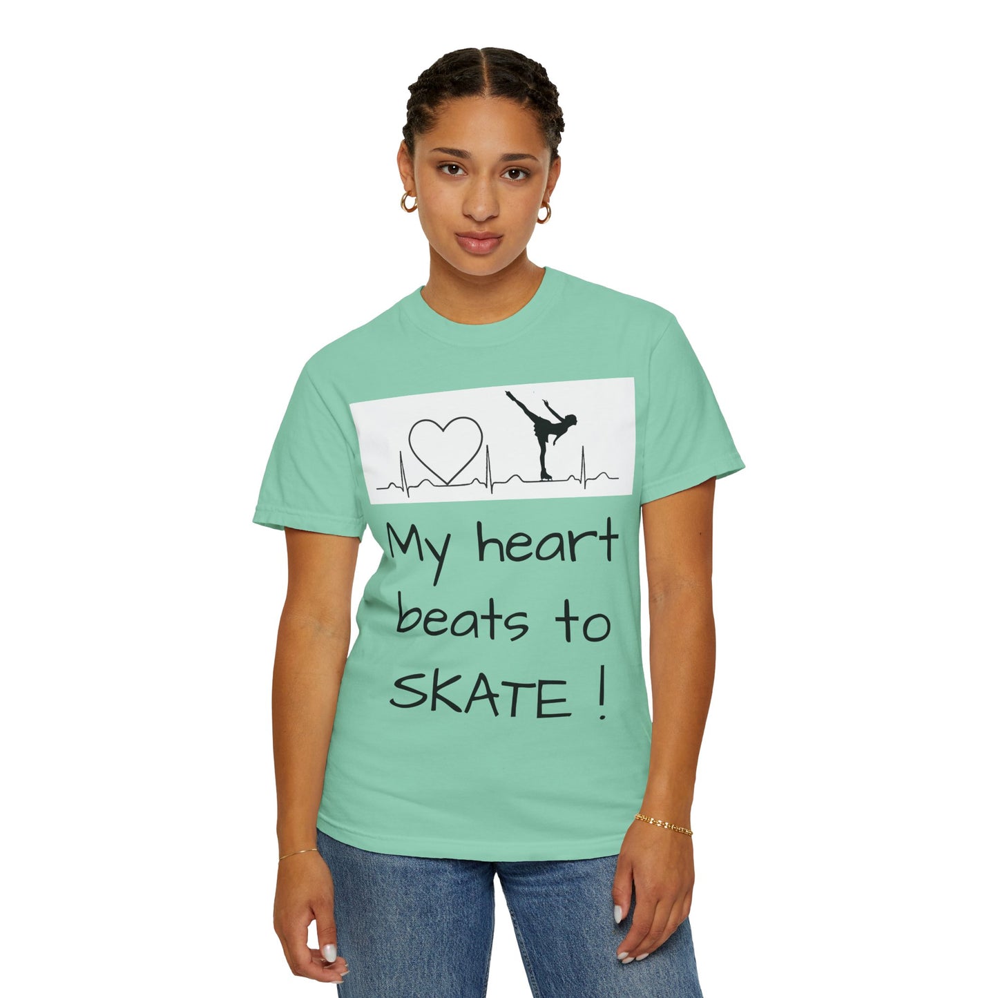 My heart beats to skate—Unisex Garment-Dyed T-shirt