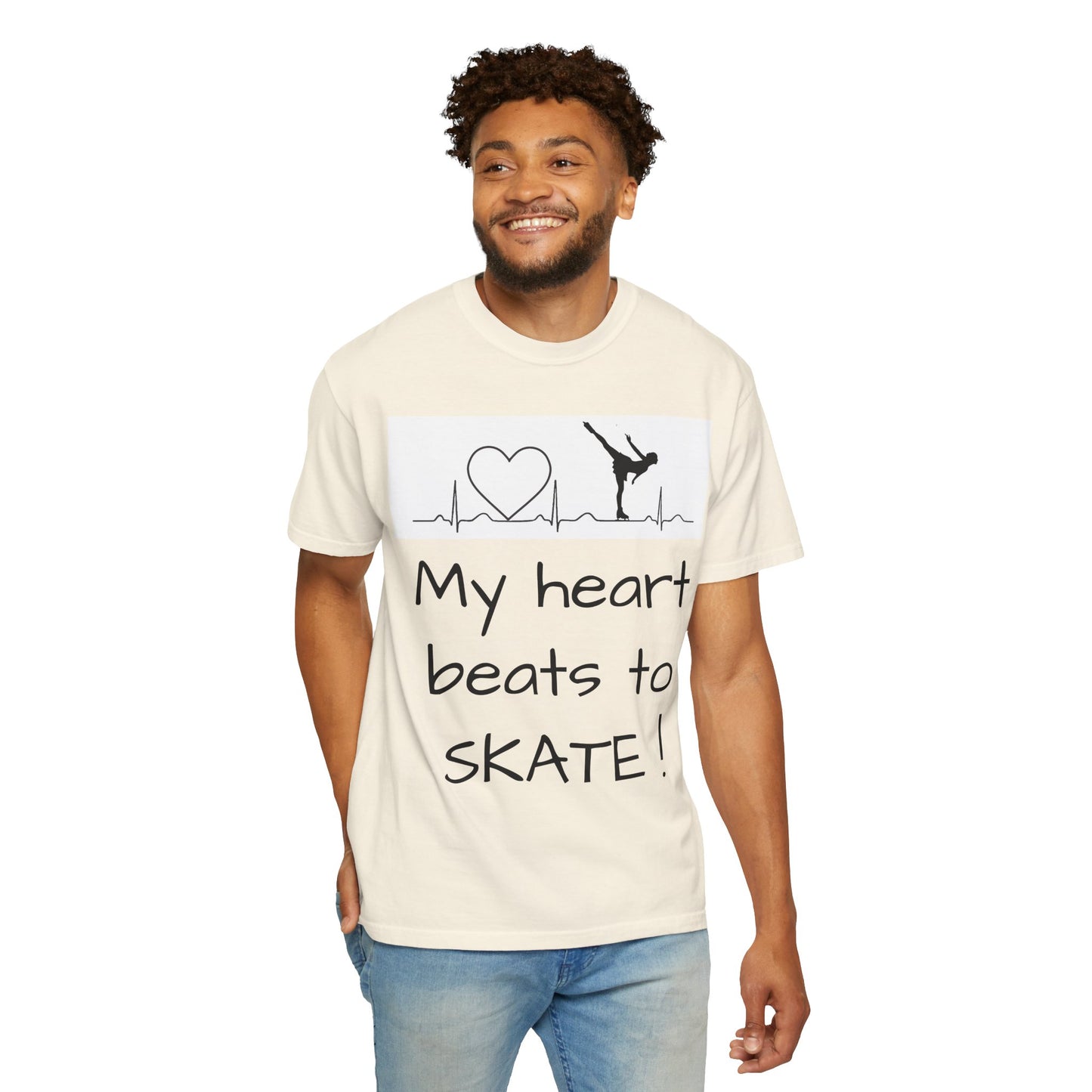 My heart beats to skate—Unisex Garment-Dyed T-shirt