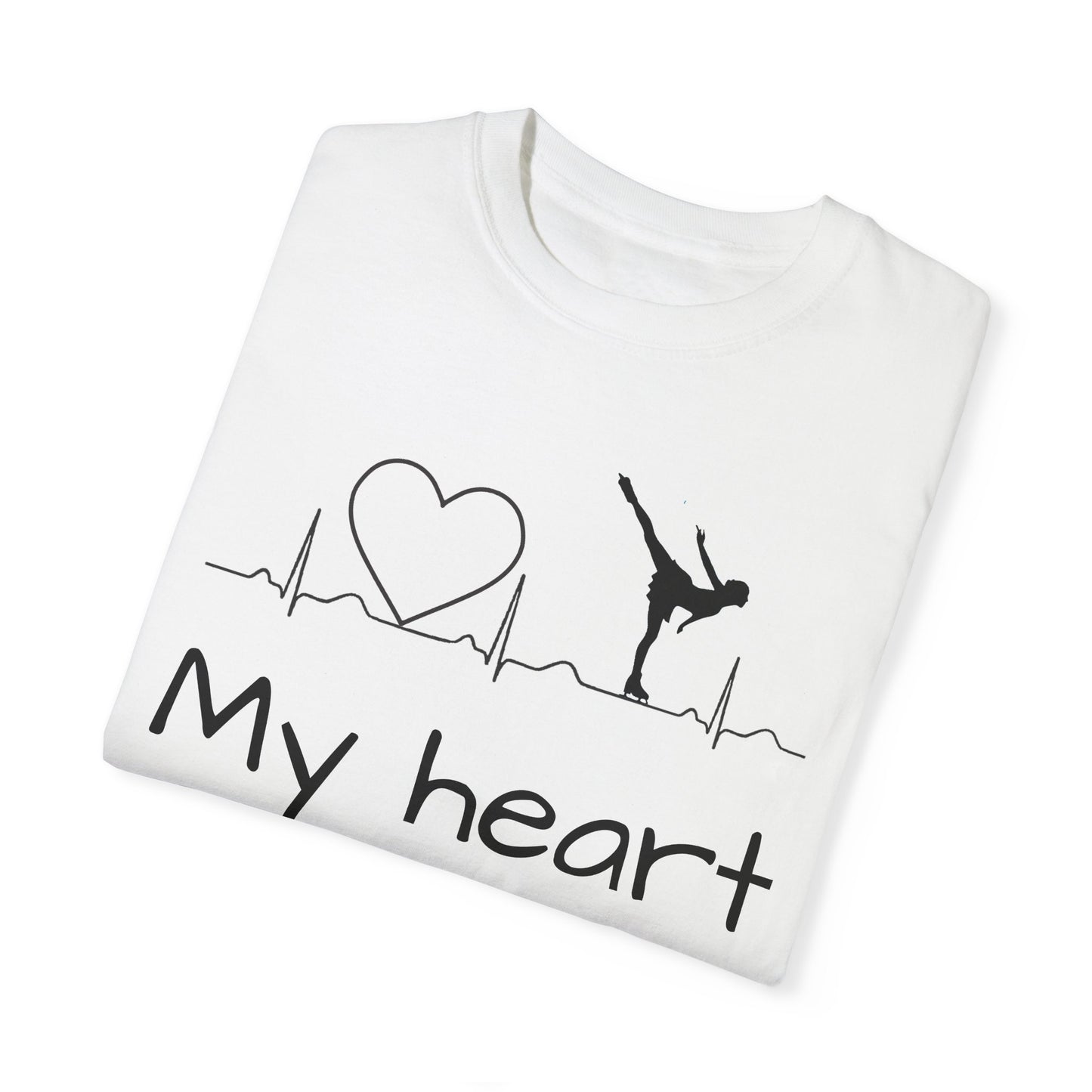 My heart beats to skate—Unisex Garment-Dyed T-shirt