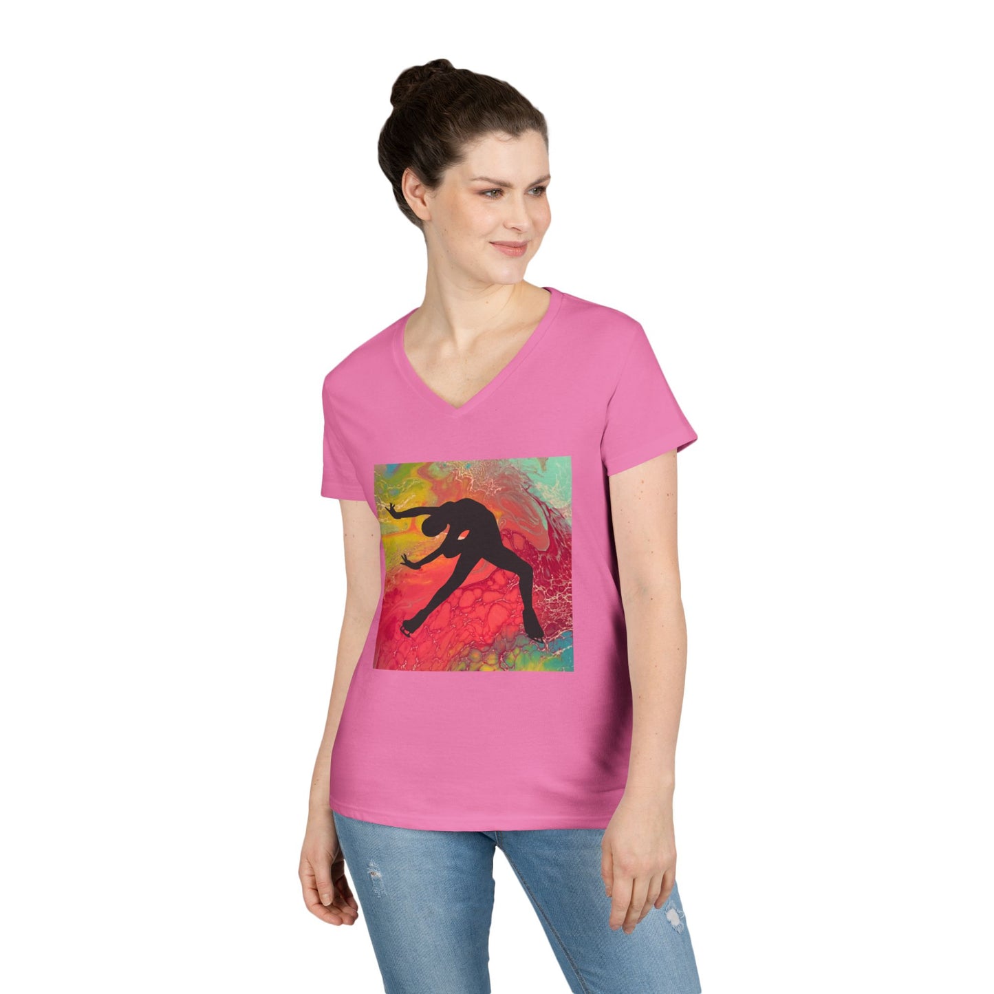 Ladies' Figure Skating V-Neck T-Shirt