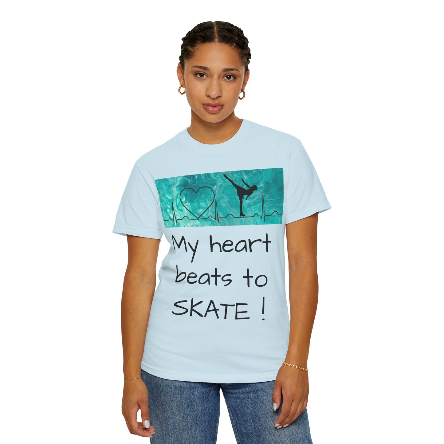 My heart beats to skate-Unisex Garment-Dyed T-shirt