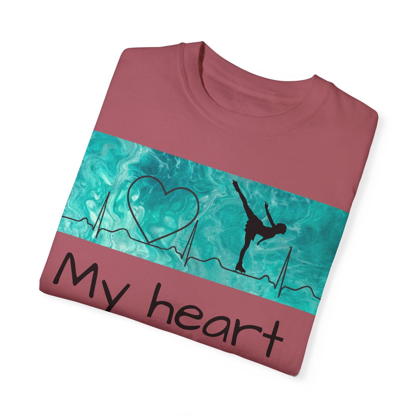 My heart beats to skate-Unisex Garment-Dyed T-shirt