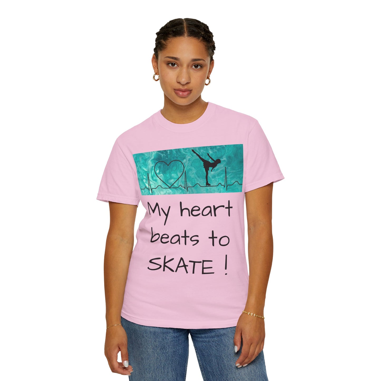 My heart beats to skate-Unisex Garment-Dyed T-shirt