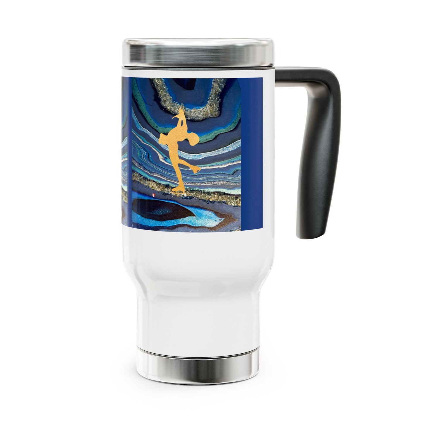 Figure skating Stainless Steel Travel Mug with Handle , 14oz