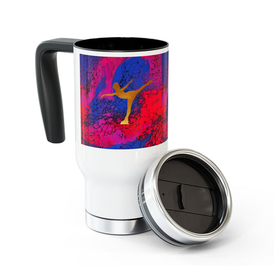 Figure skating  Travel Mug with Handle, 14oz