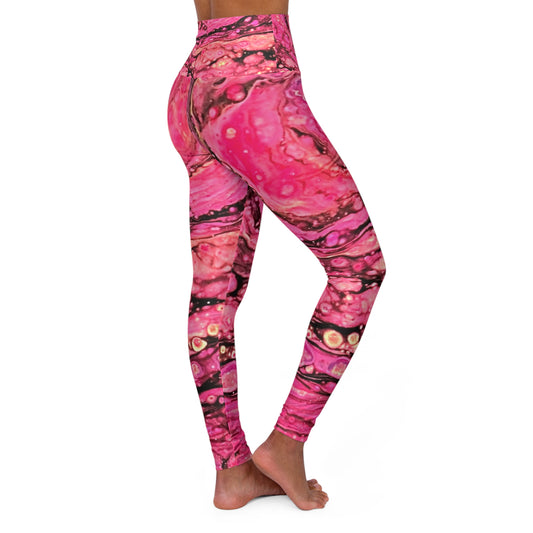 High Waisted Yoga Leggings (AOP) designed with artwork