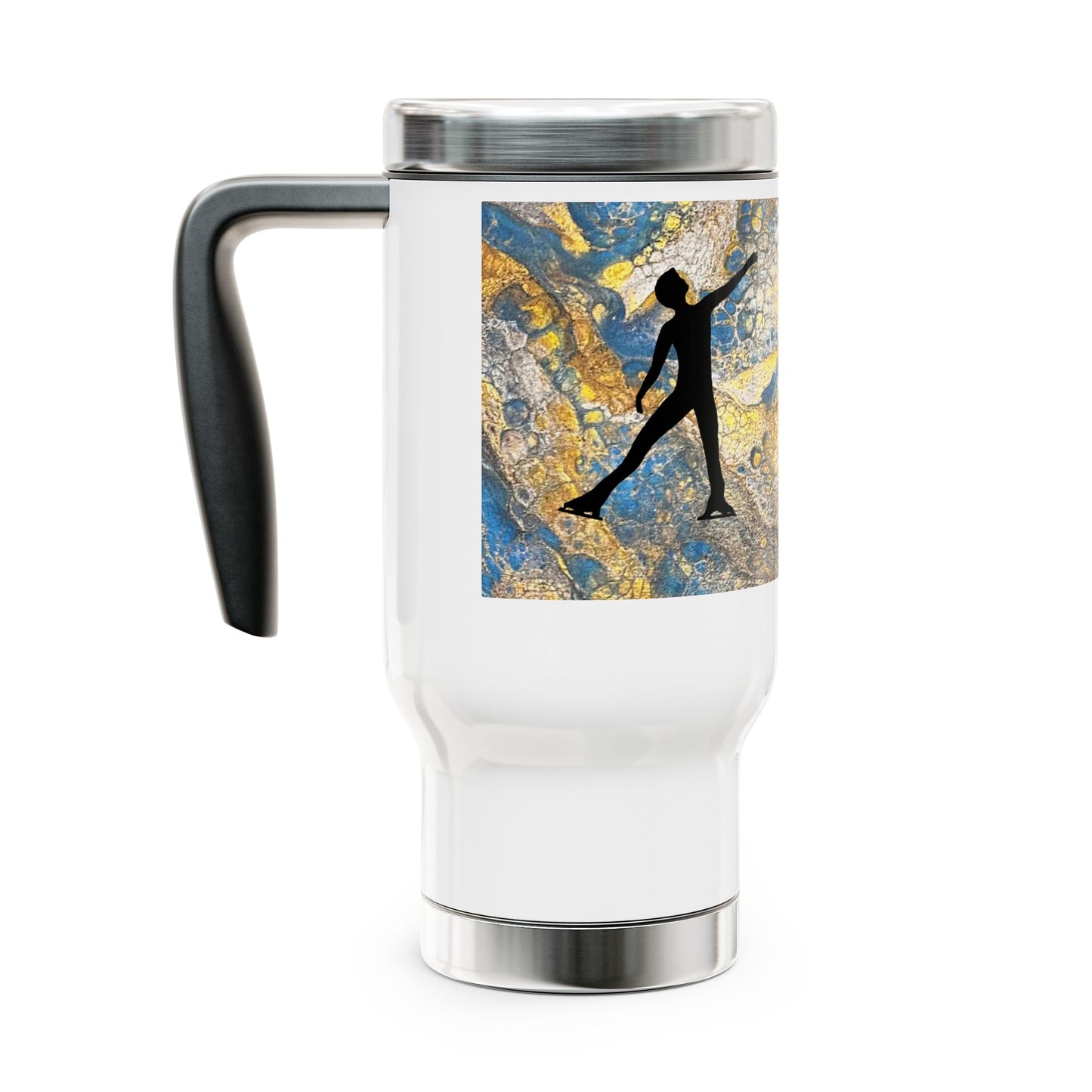 Figure Skating Travel Mug with Handle, 14oz