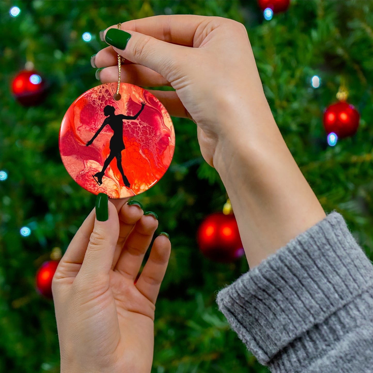 Figure skating Ceramic Ornament