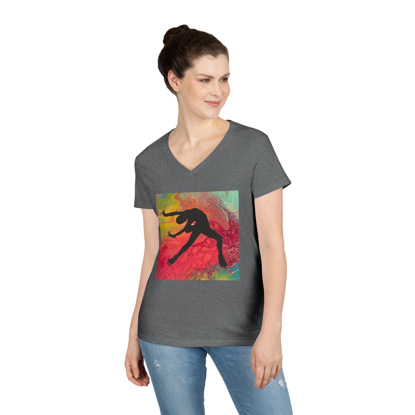 Ladies' Figure Skating V-Neck T-Shirt