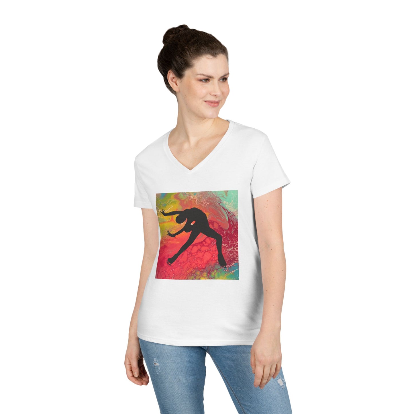 Ladies' Figure Skating V-Neck T-Shirt