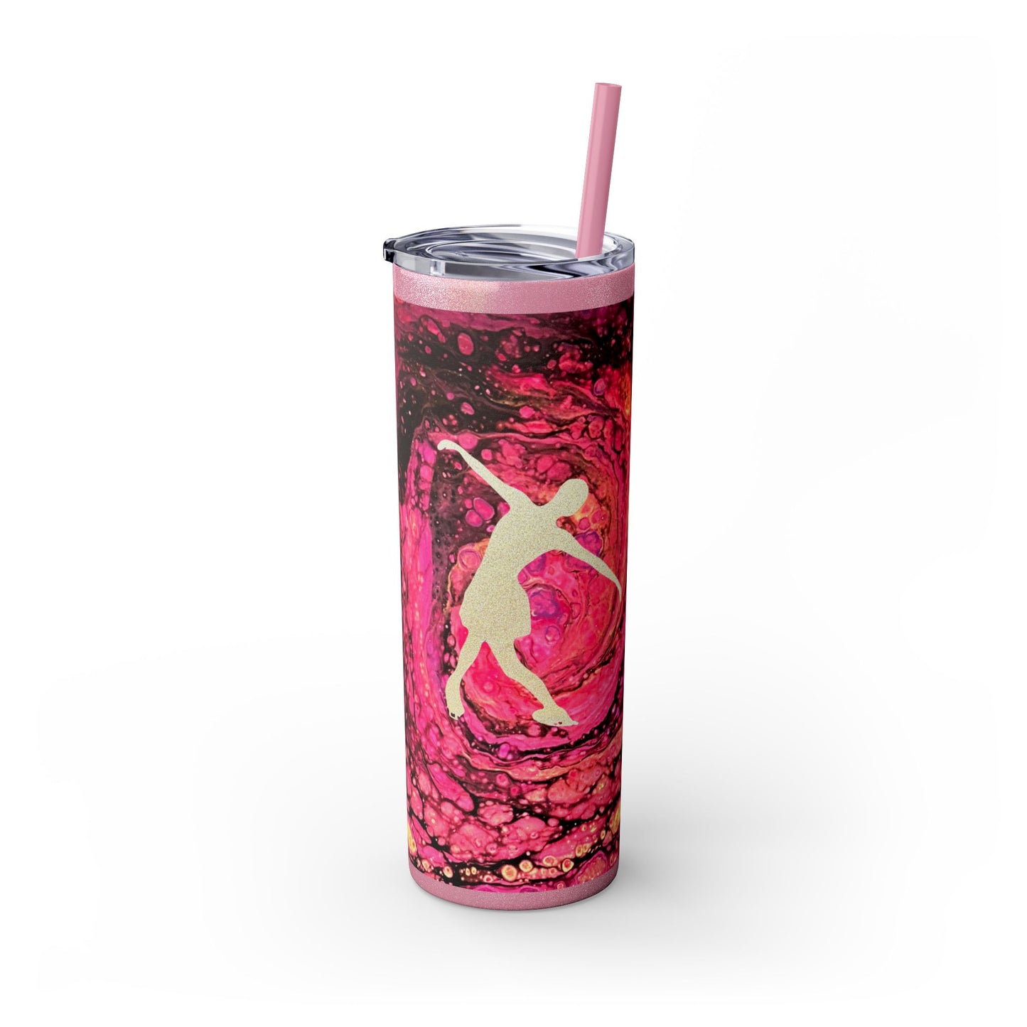 Figure Skating tumbler, 20 oz with straw