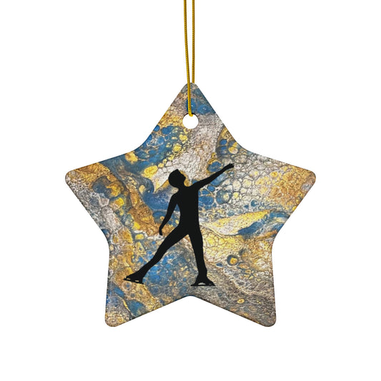 Figure Skating Ceramic Ornament, 4 Shapes