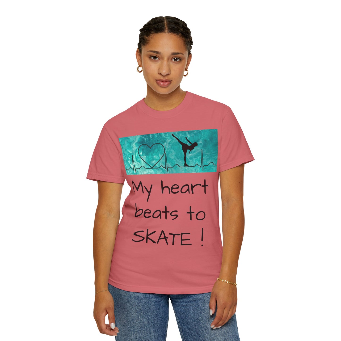 My heart beats to skate-Unisex Garment-Dyed T-shirt