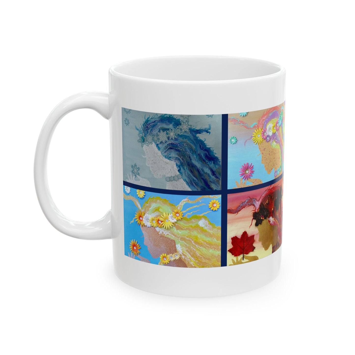 Ceramic Mug, (11oz, 15oz) four season design