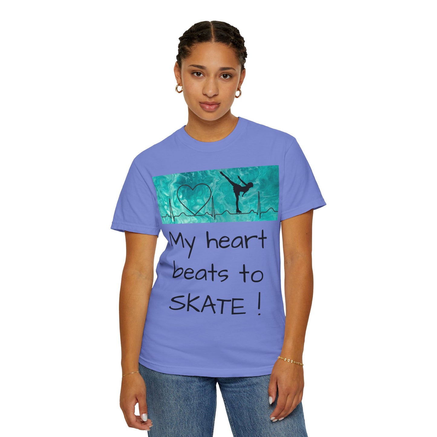 My heart beats to skate-Unisex Garment-Dyed T-shirt