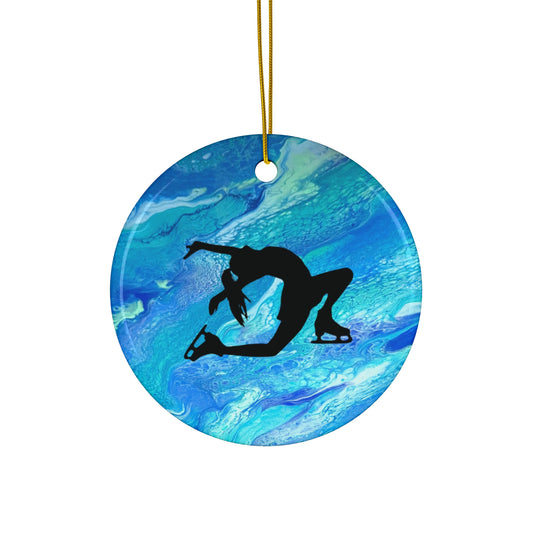 Figure Skating Ceramic Ornament, 4 Shapes