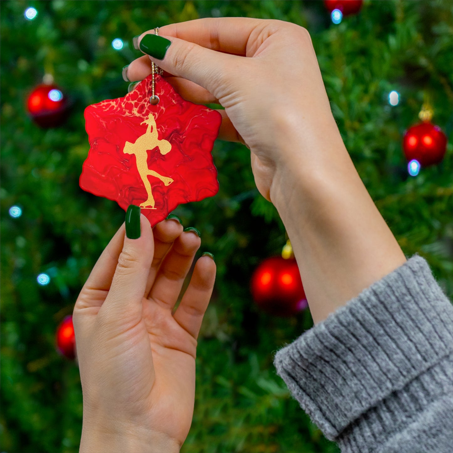 Figure skating Ceramic Ornament