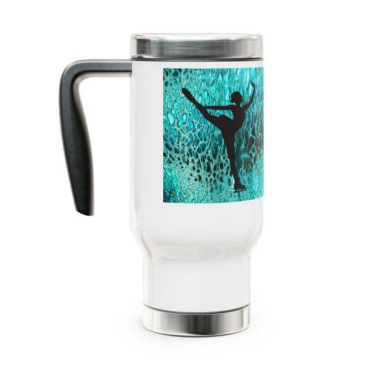 Figure Skating Travel Mug with Handle, 14oz