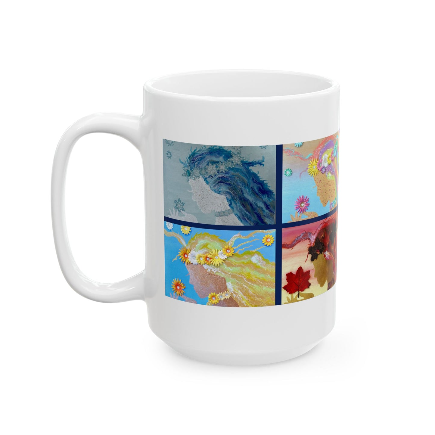 Ceramic Mug, (11oz, 15oz) four season design