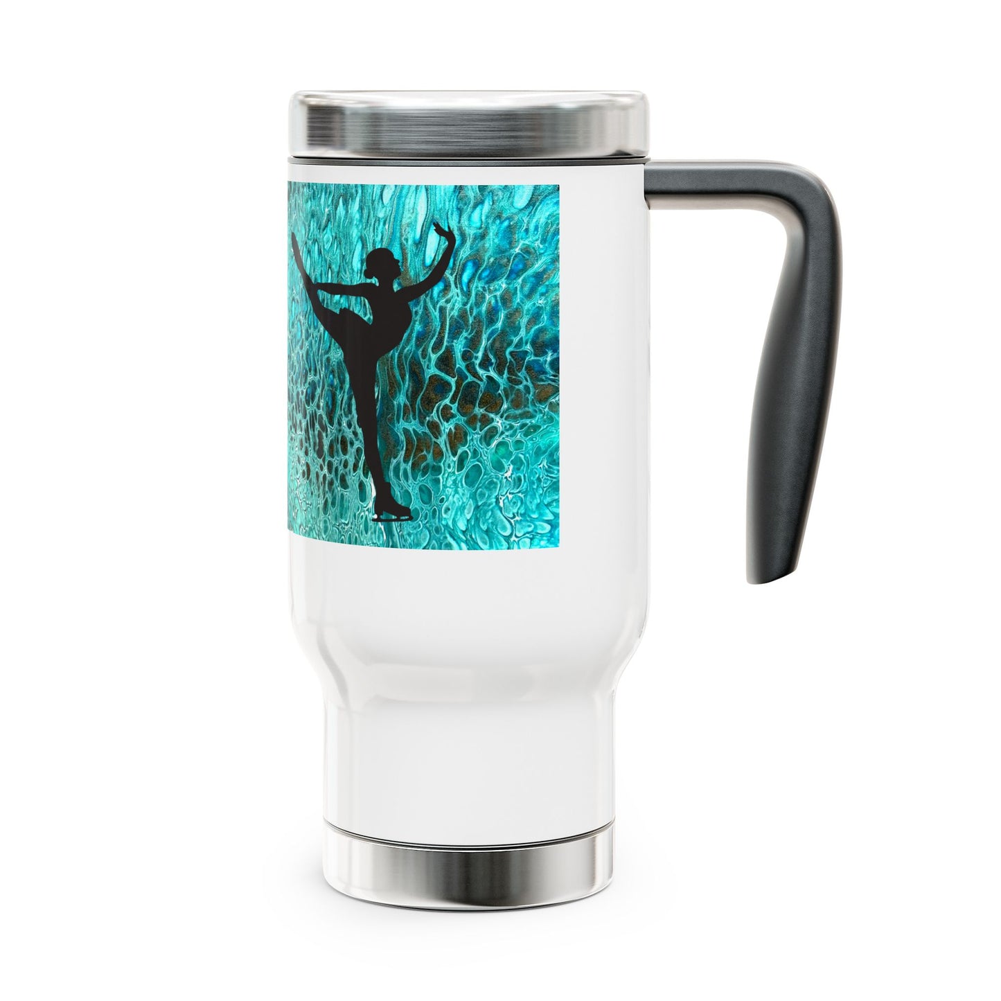 Figure Skating Travel Mug with Handle, 14oz