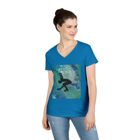 Ladies Figure Skating V-Neck T-Shirt